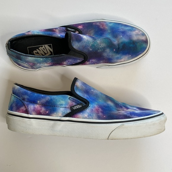 Vans classic galaxy slip on shoes purple blue VGUC women’s 10 ten - Picture 2 of 5